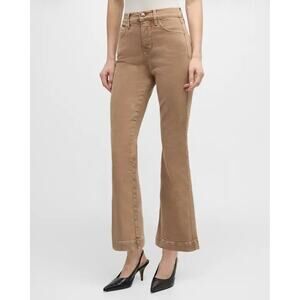 Veronica Beard Carson Ankle Flare High Rise Jeans Tan Sierra Size 29